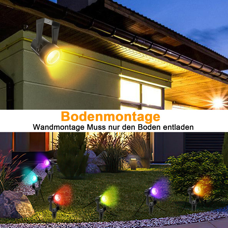 Sonnewelt LED Gartenbeleuchtung RGB 6er Set
