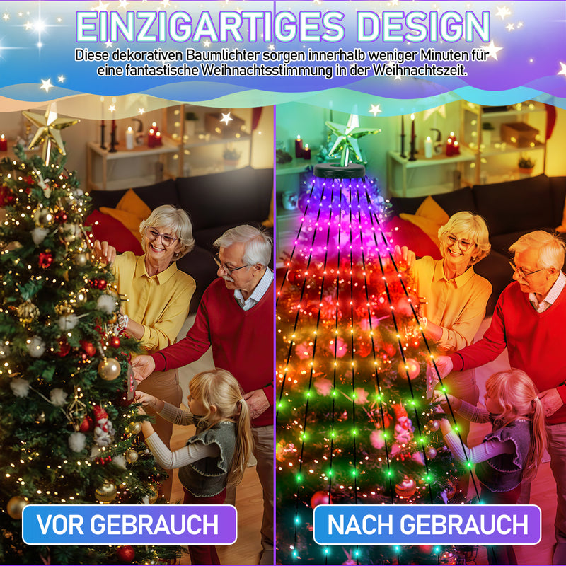 Sonnewelt Christbaumbeleuchtung mit APP-Kontrolle 160 LEDs IP67