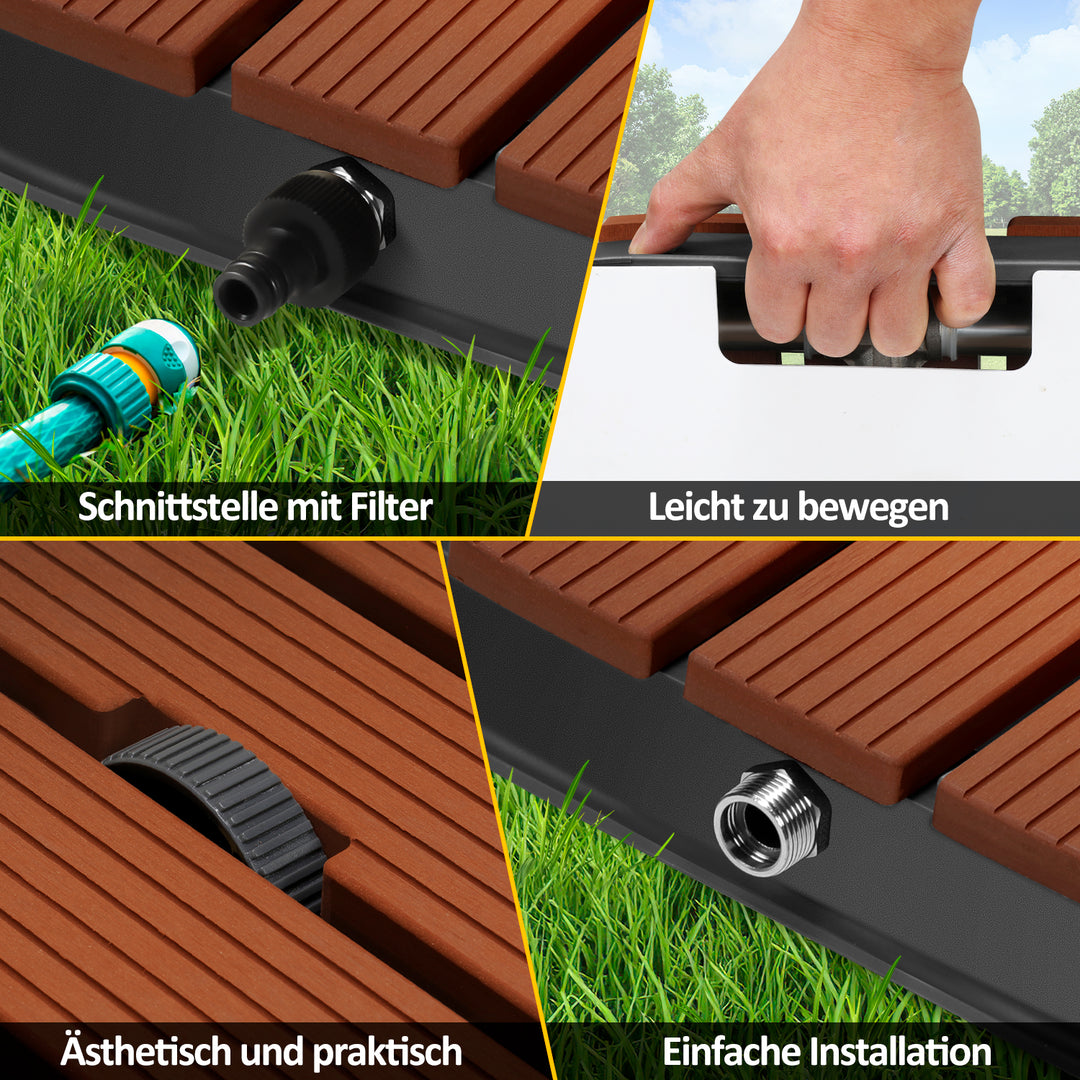 Sonnewelt Bodendusche Gartendusche mit Fußrad und 22 Kupferdüsen