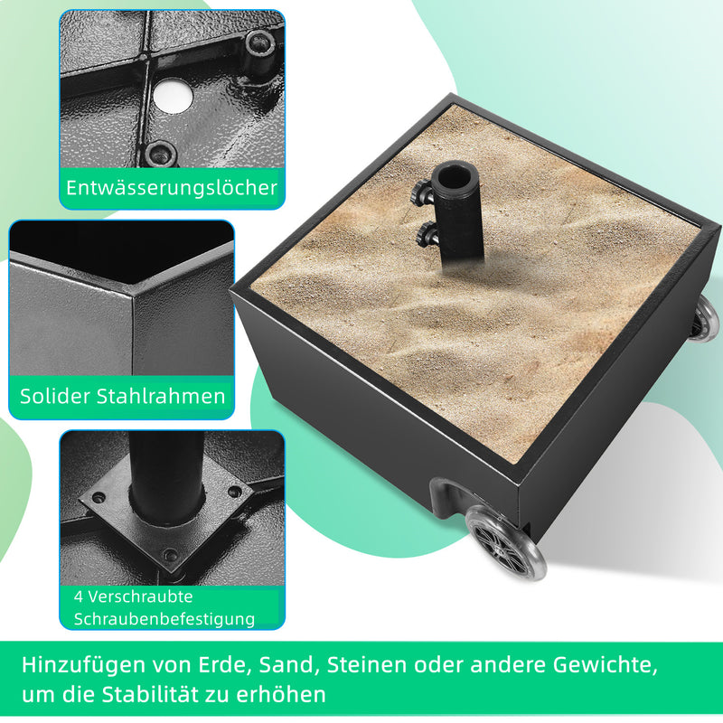 Sonnewelt Sonnenschirmständer Schirmständer mit Rollen