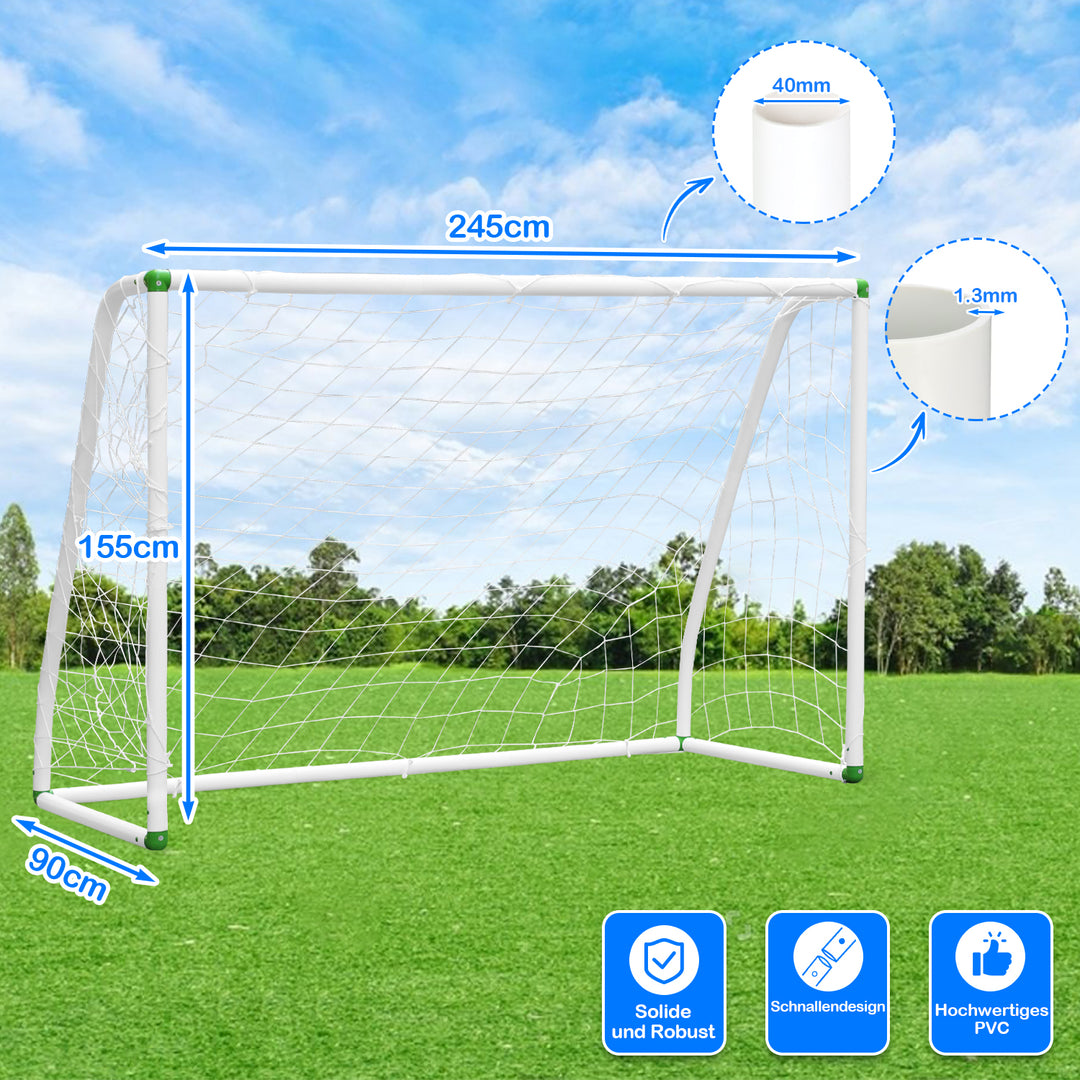 Sonnewelt Fußballtor PVC mit Netz Tragbares