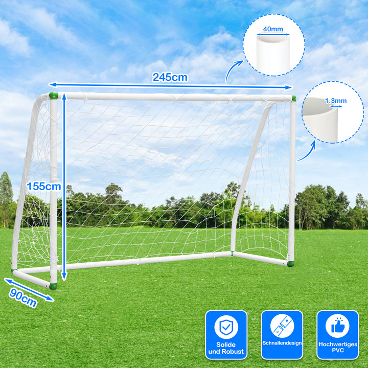 Sonnewelt Fußballtor PVC mit Netz Tragbares