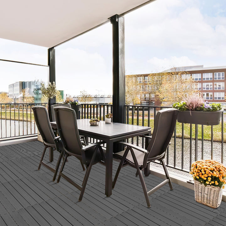 Sonnewelt WPC Terrassenfliesen 30x60cm 6er Set in Holzoptik