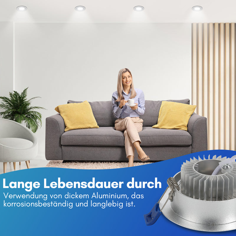 Sonnewelt LED Einbaustrahler 20x 3W Kaltweiß/Warmweiß Extra flach
