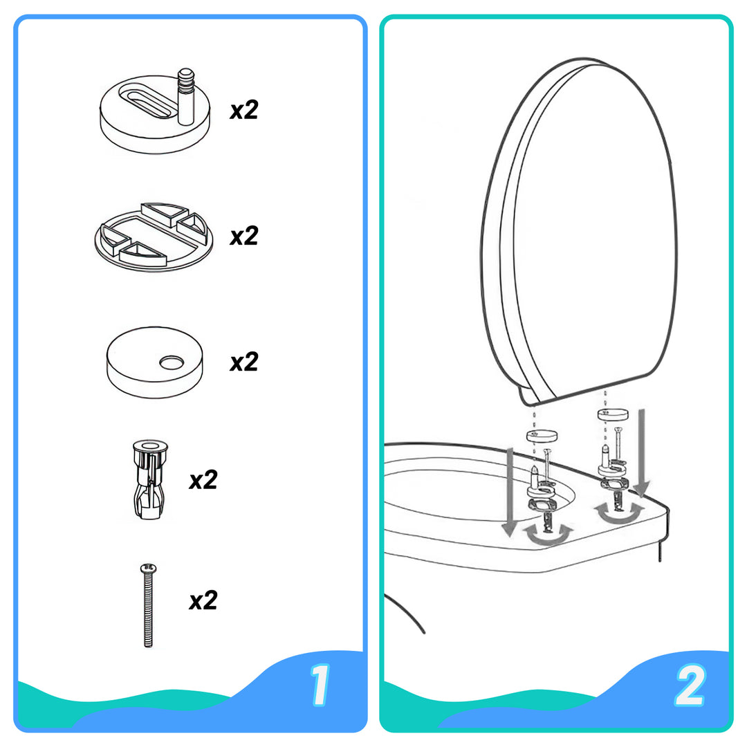 Sonnewelt Toilettendeckel WC Sitz mit Absenkautomatik O-Form