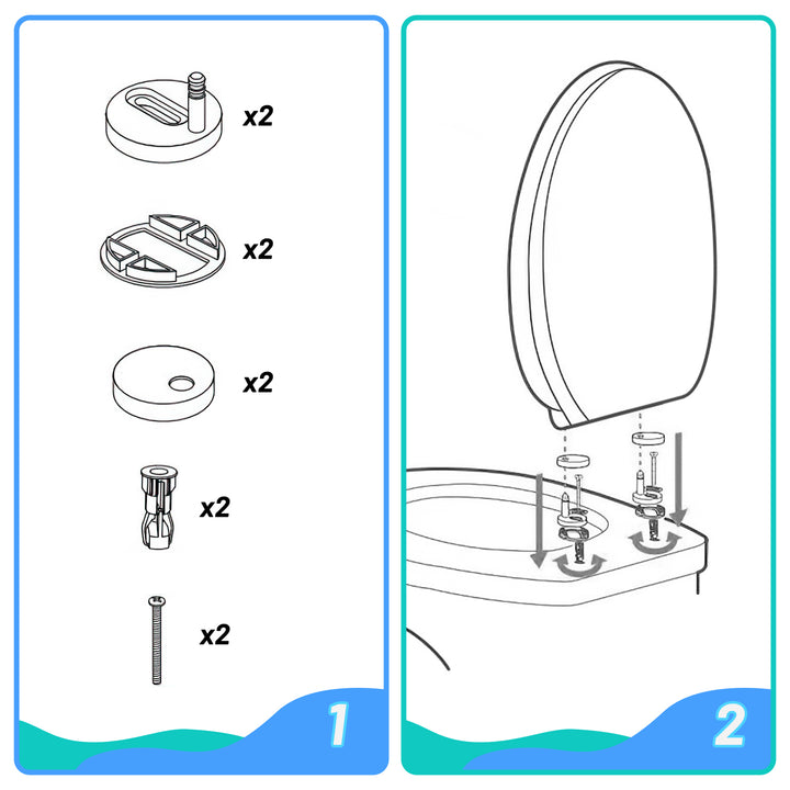 Sonnewelt Toilettendeckel WC Sitz mit Absenkautomatik O-Form