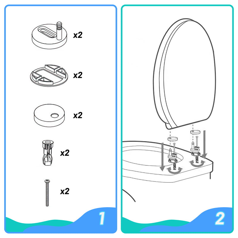 Sonnewelt Toilettendeckel WC Sitz mit Absenkautomatik O-Form