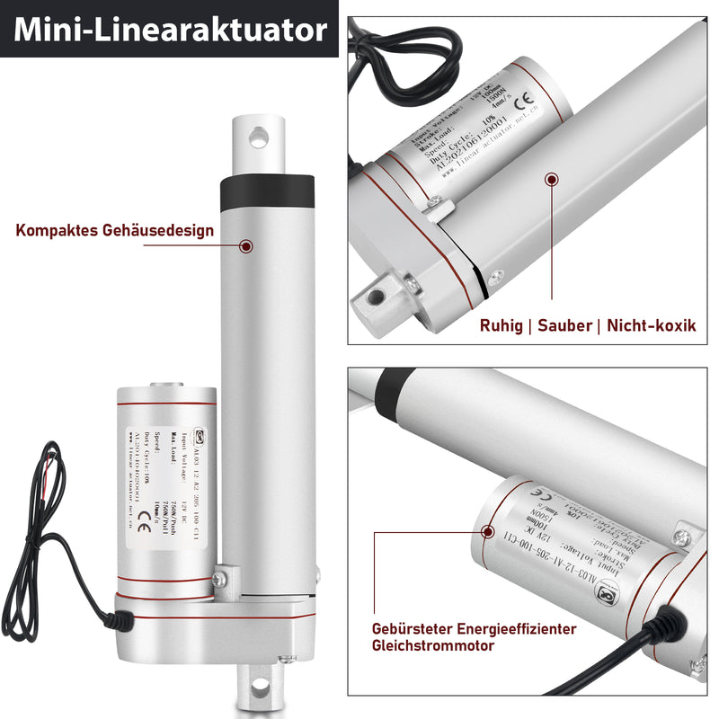 Sonnewelt 1500N Linear Actuator Linearmotor Elektrozylinder 50-400mm