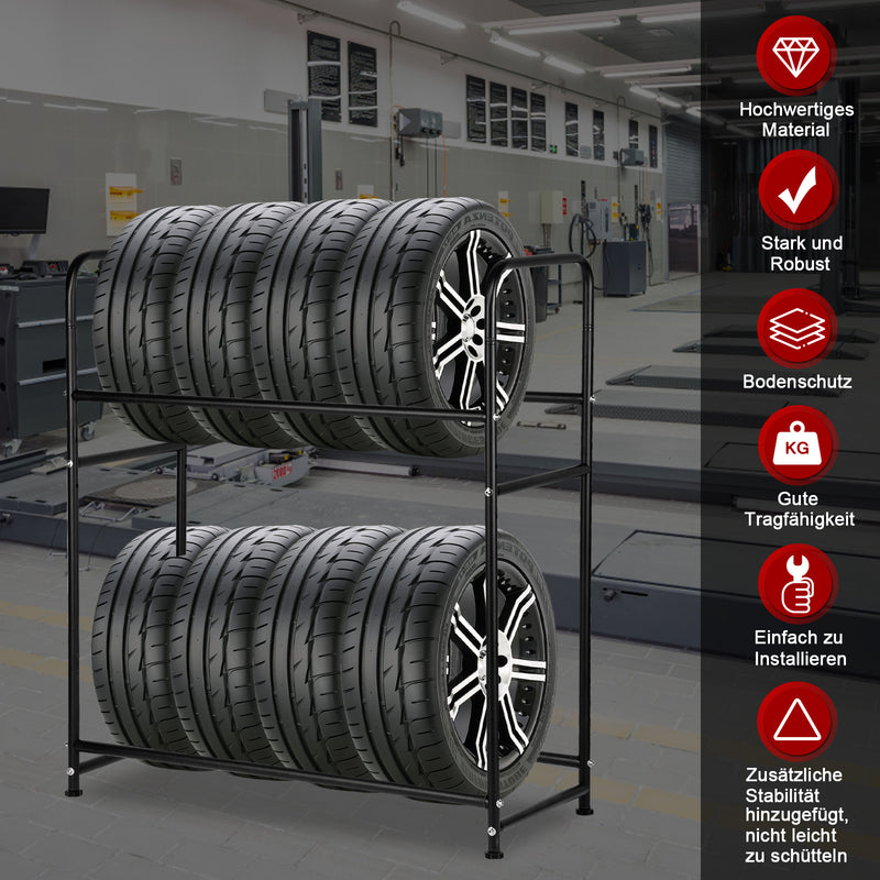 Sonnewelt Reifenregal Reifenständer für 8 Reifen