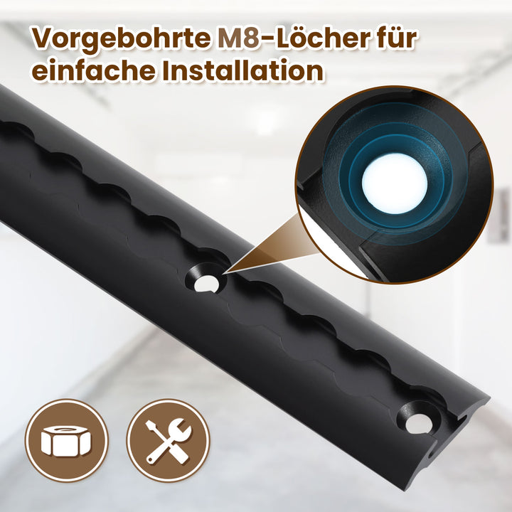 Sonnewelt Airlineschiene 4x 1m Aluminium für Wohnmobile und LKW Schwarz