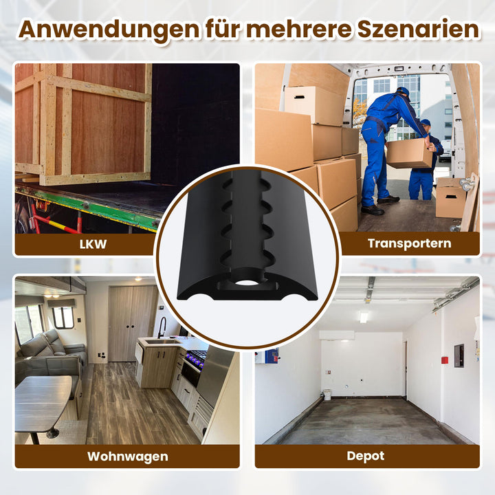 Sonnewelt Airlineschiene 4x 1m Aluminium für Wohnmobile und LKW Schwarz