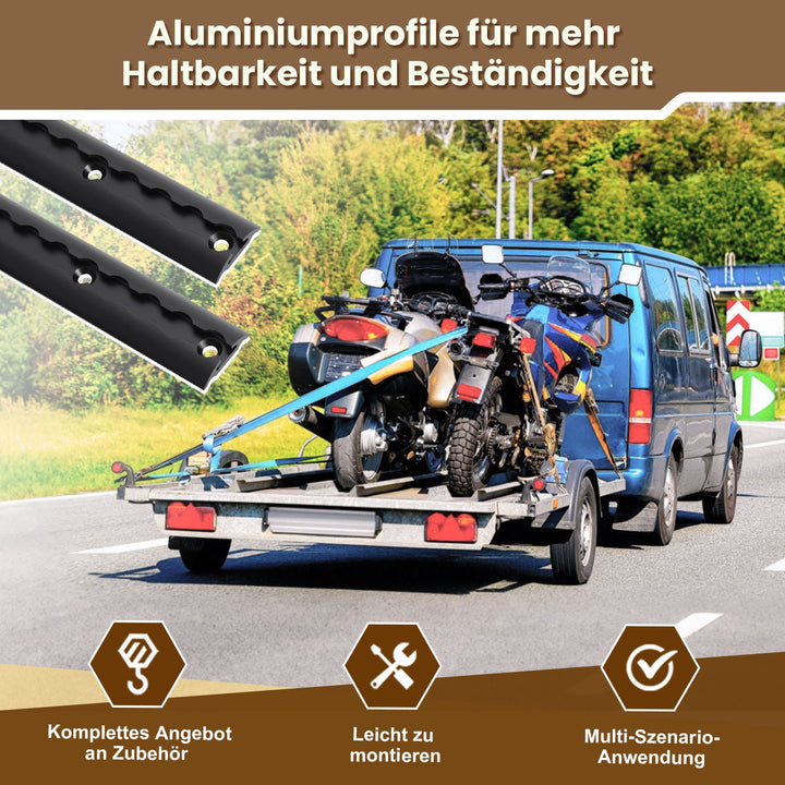 Sonnewelt Airlineschiene 4x 1m Aluminium für Wohnmobile und LKW Schwarz