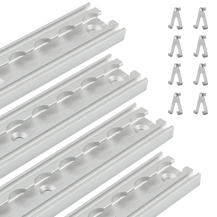 Sonnewelt Airlineschiene 4x 1m Aluminium mit 8 Doppelhaken