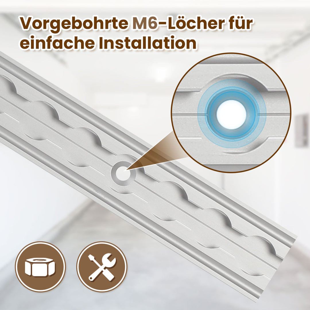 Sonnewelt Airlineschiene 4x 1m Aluminium mit 8 Doppelhaken