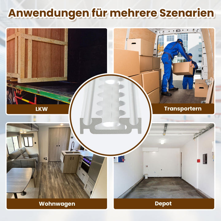 Sonnewelt Airlineschiene 4x 1m Aluminium mit 8 Doppelhaken