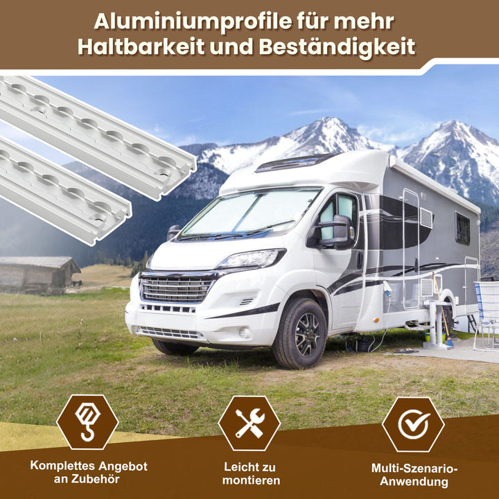 Sonnewelt Airlineschiene 4x 1m Aluminium mit 8 Doppelhaken