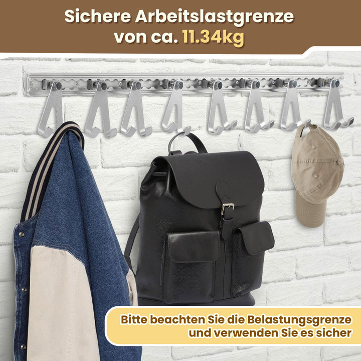 Sonnewelt Airlineschiene 4x 1m Aluminium mit 8 Doppelhaken