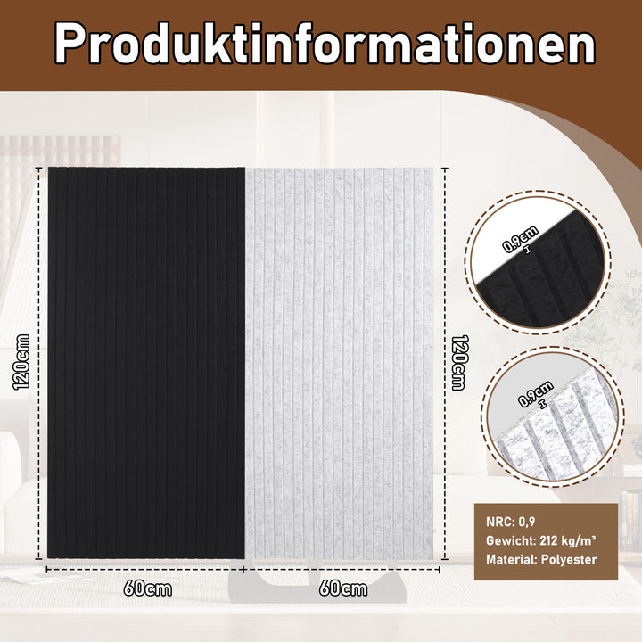 Sonnewelt Akustikplatten Wandakustik 120x60cm 4/8x