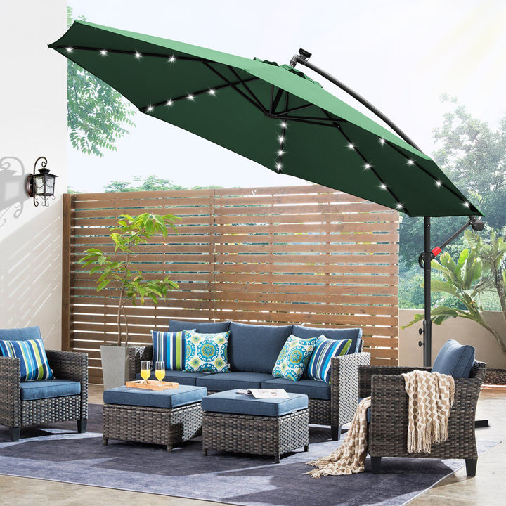 Sonnewelt Ampelschirm 3m/3.5m mit Solar LED