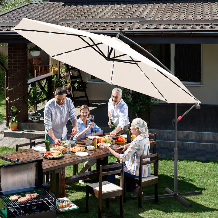 Sonnewelt Ampelschirm 3m/3.5m mit Solar LED
