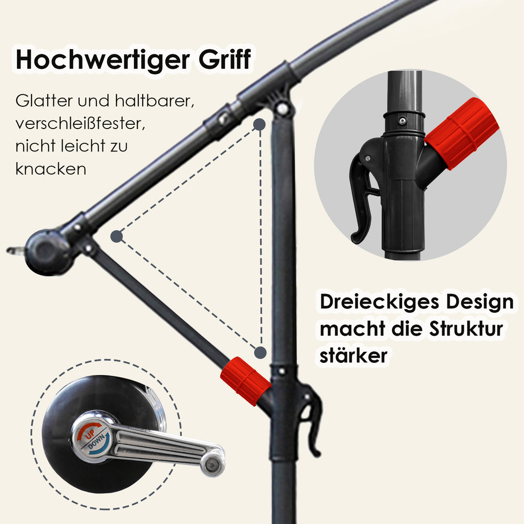 Sonnewelt Ampelschirm Ø3.5m Ø3m Garten