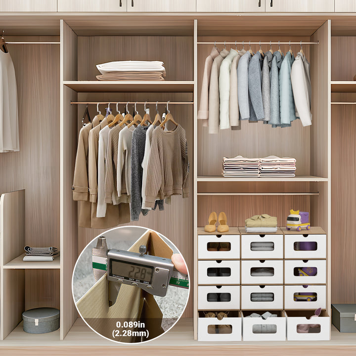 Sonnewelt Aufbewahrungsboxen Pappe mit Sichtfenster & Schublade 10er Set