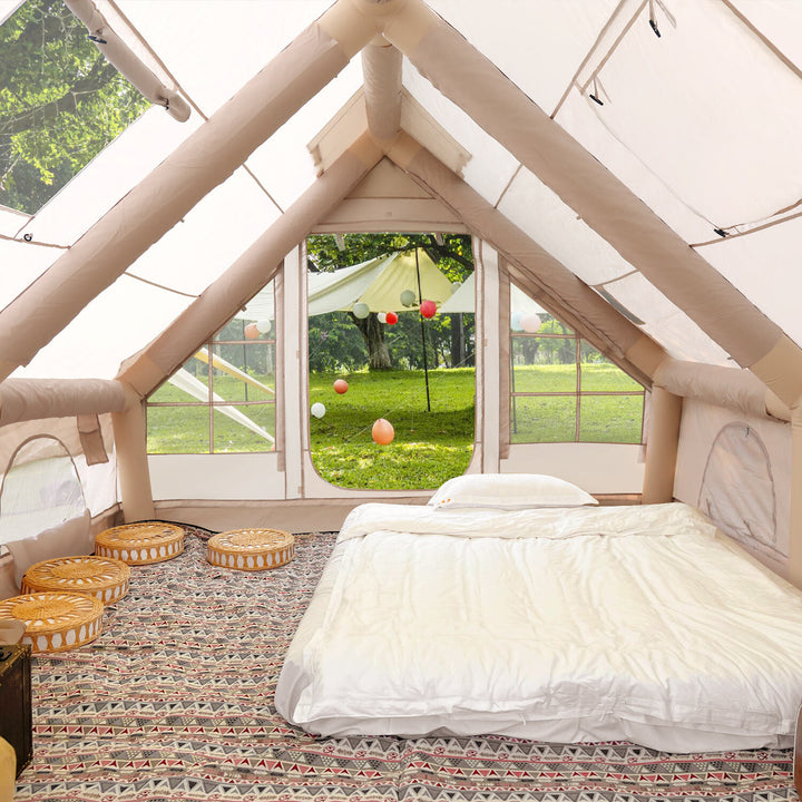 Sonnewelt Aufblasbares Campingzelt mit Dachfenster 12㎡