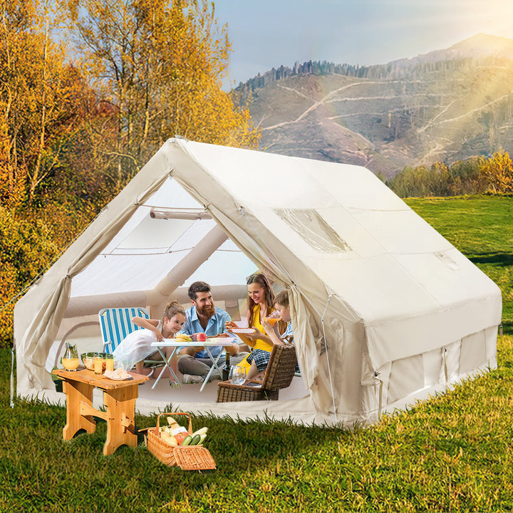 Sonnewelt Aufblasbares Campingzelt mit Dachfenster 12㎡