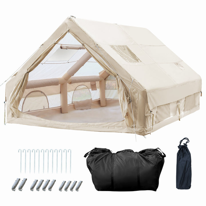 Sonnewelt Aufblasbares Campingzelt mit Dachfenster 12㎡