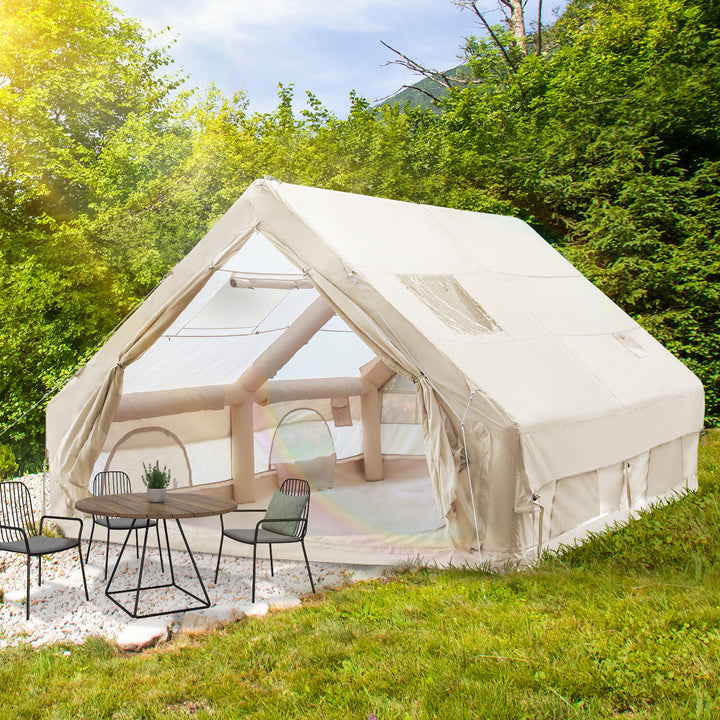 Sonnewelt Aufblasbares Campingzelt mit Dachfenster 12㎡