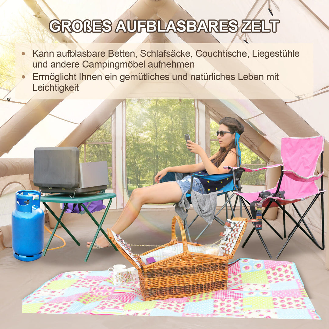 Sonnewelt Aufblasbares Campingzelt mit Dachfenster 12㎡