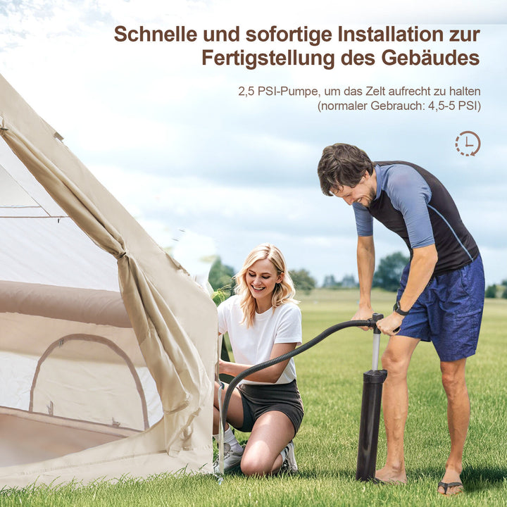 Sonnewelt Aufblasbares Campingzelt mit Dachfenster 12㎡