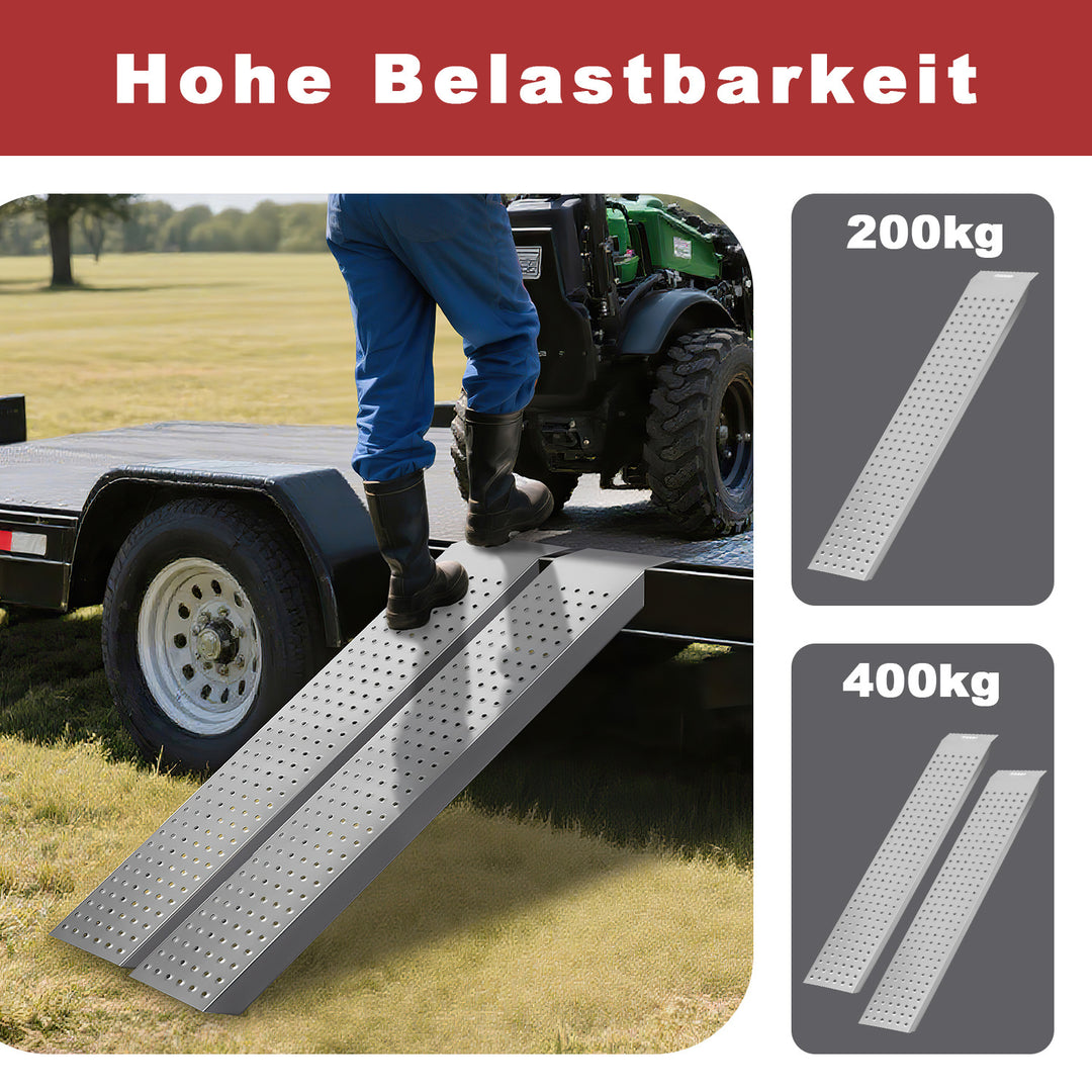 Sonnewelt 2X Auffahrrampe Verladerampe verzinkter Stahl 135cm