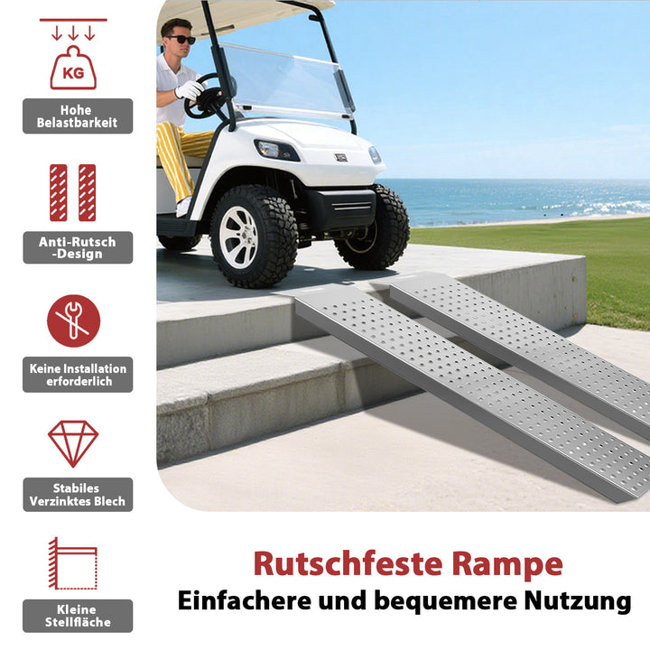 Sonnewelt 2X Auffahrrampe Verladerampe verzinkter Stahl 135cm