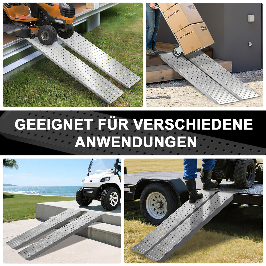 Sonnewelt 2X Auffahrrampe Verladerampe verzinkter Stahl 135cm