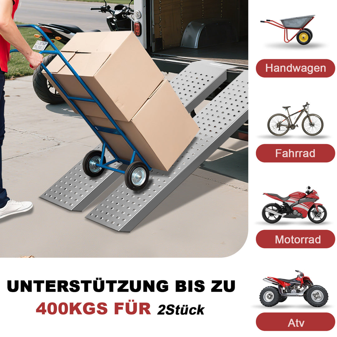 Sonnewelt 2X Auffahrrampe Verladerampe verzinkter Stahl 135cm
