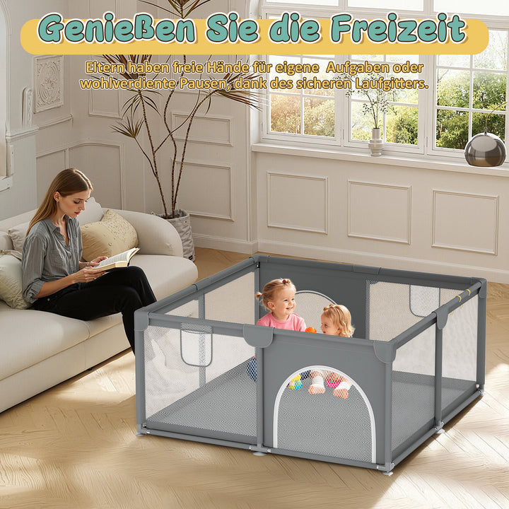Sonnewelt Baby Laufstall Laufgitter Faltbar 130x130cm/150x180cm