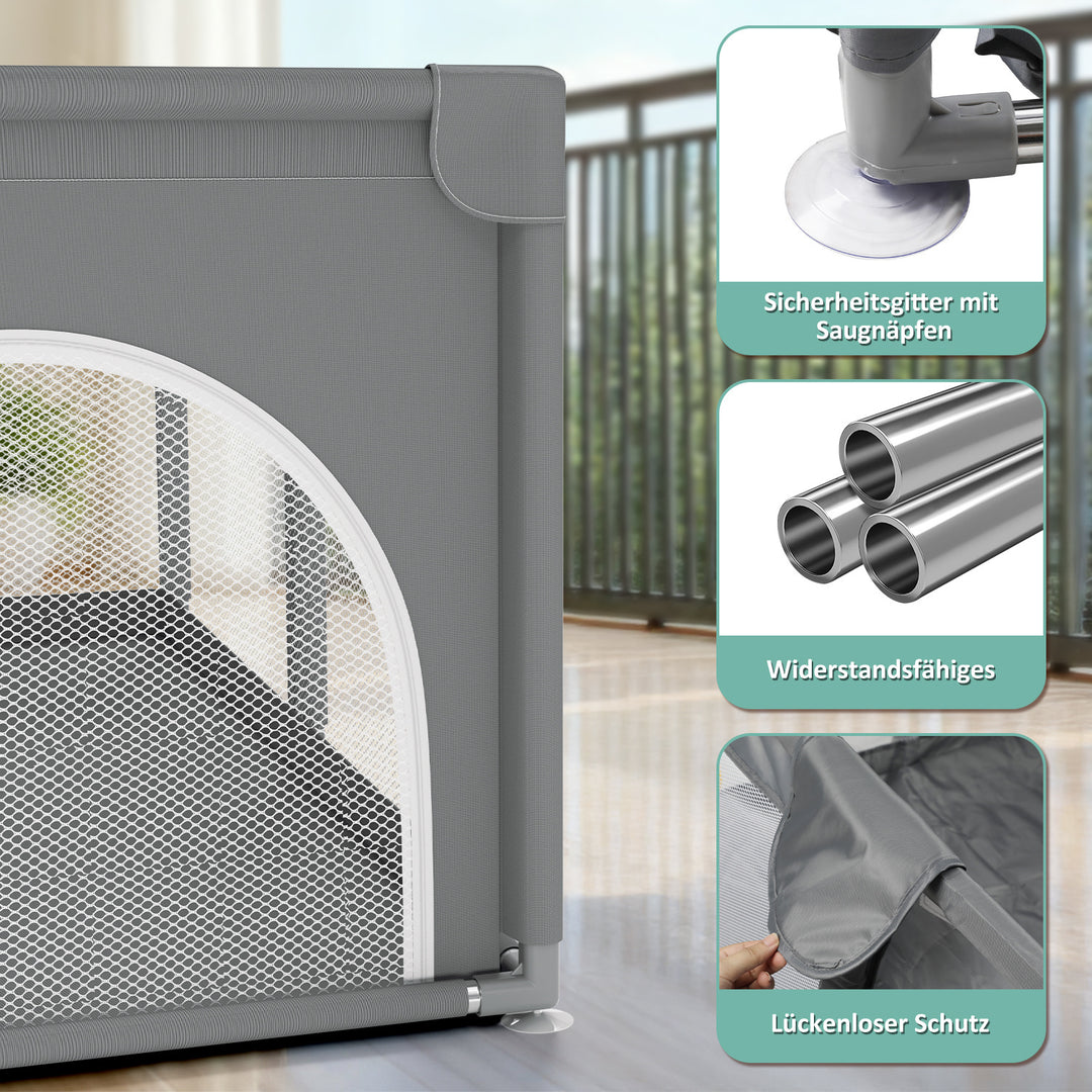 Sonnewelt Baby Laufstall Laufgitter Faltbar 130x130cm/150x180cm