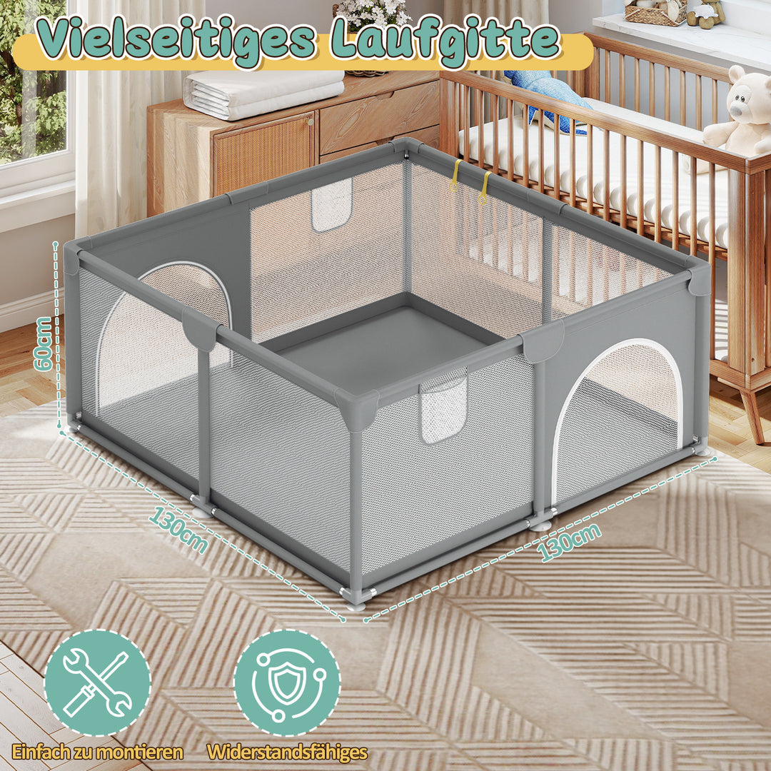 Sonnewelt Baby Laufstall Laufgitter Faltbar 130x130cm/150x180cm