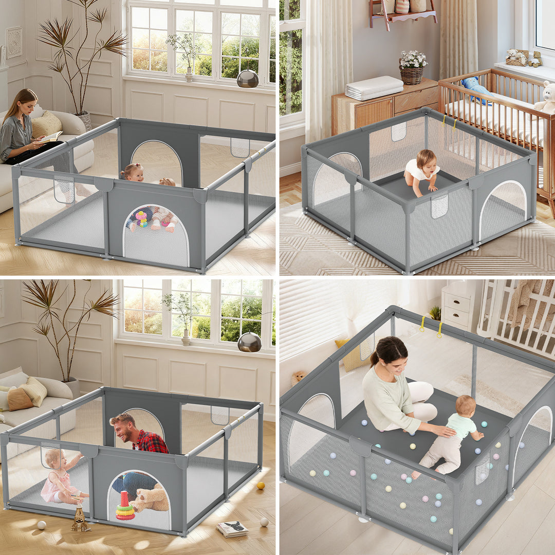 Sonnewelt Baby Laufstall Laufgitter Faltbar 130x130cm/150x180cm