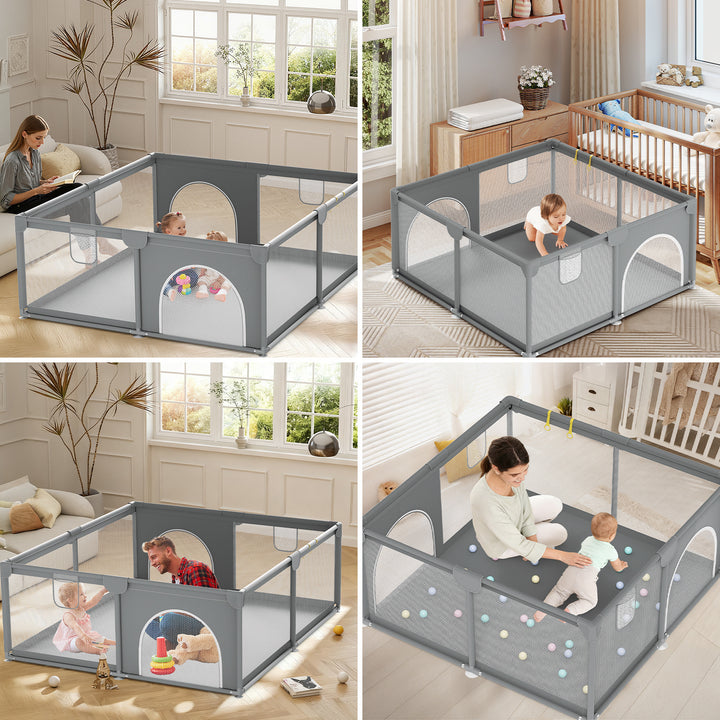 Sonnewelt Baby Laufstall Laufgitter Faltbar 130x130cm/150x180cm