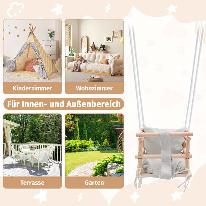 Sonnewelt Babyschaukel 3-in-1 Höhenverstellbar mit Kissen