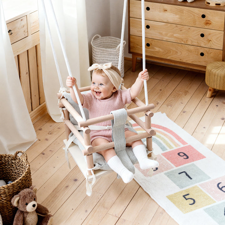 Sonnewelt Babyschaukel 3-in-1 Höhenverstellbar mit Kissen