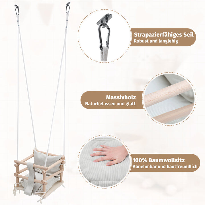 Sonnewelt Babyschaukel 3-in-1 Höhenverstellbar mit Kissen