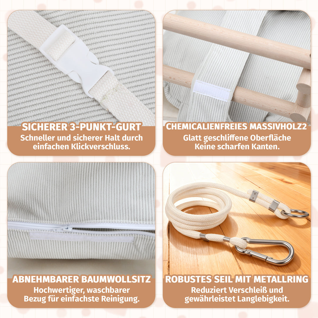 Sonnewelt Babyschaukel 3-in-1 Höhenverstellbar mit Kissen