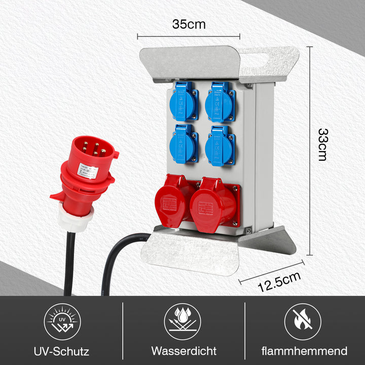 Sonnewelt construction power distributor CEE 2 x 16A 400V + 4x 230V 5-pin