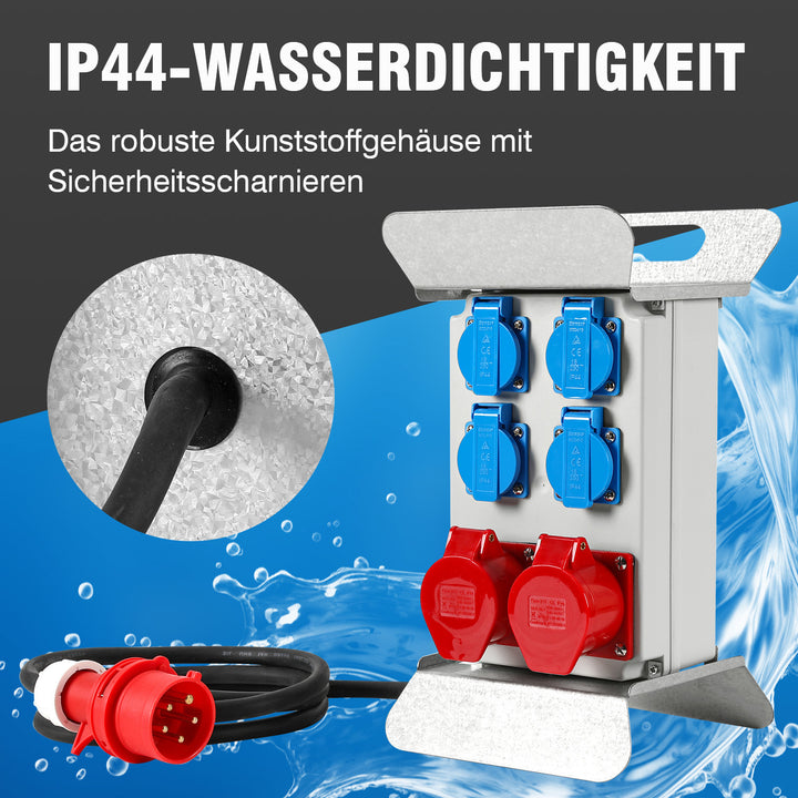 Sonnewelt construction power distributor CEE 2 x 16A 400V + 4x 230V 5-pin