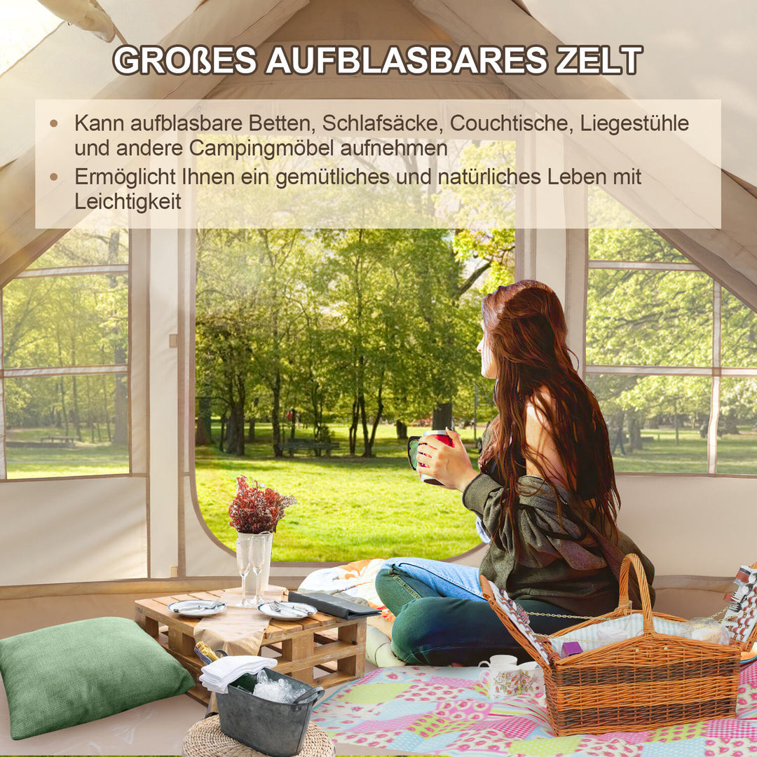 Sonnewelt Aufblasbares Campingzelt mit Dachfenster 6.3㎡