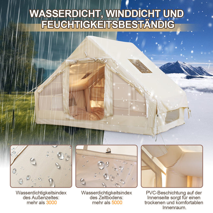 Sonnewelt Aufblasbares Campingzelt mit Dachfenster 6.3㎡