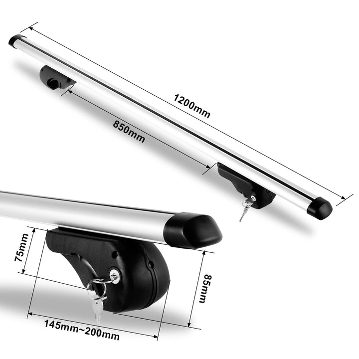 Sonnewelt Roof Rack Railing Rack Universal Aluminum 150kg